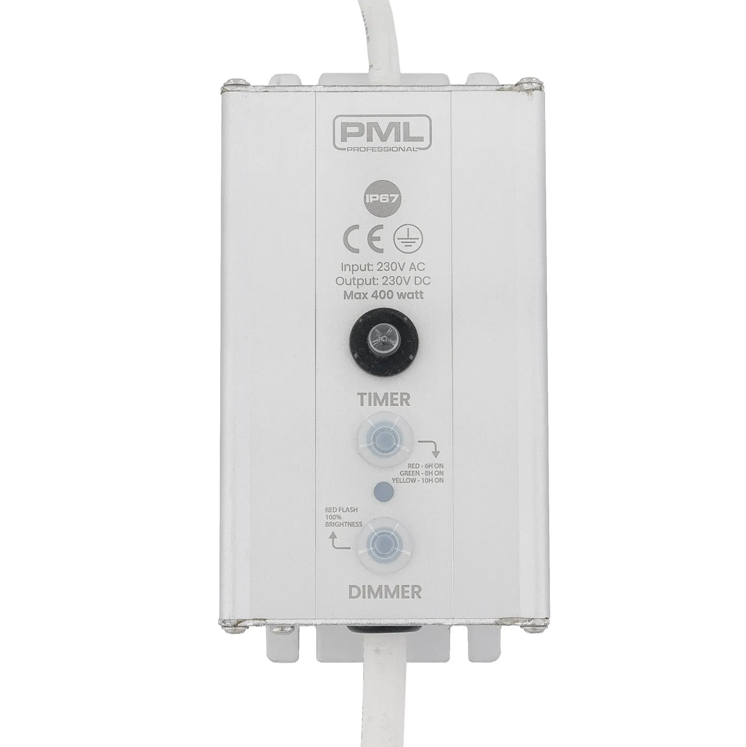 Dimmer e timer per decorazioni PML IP67, max 400 watt, cavo bianco