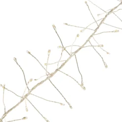 Festone di Luce argento 20 m, 1600 microled bianco caldo e bianco freddo