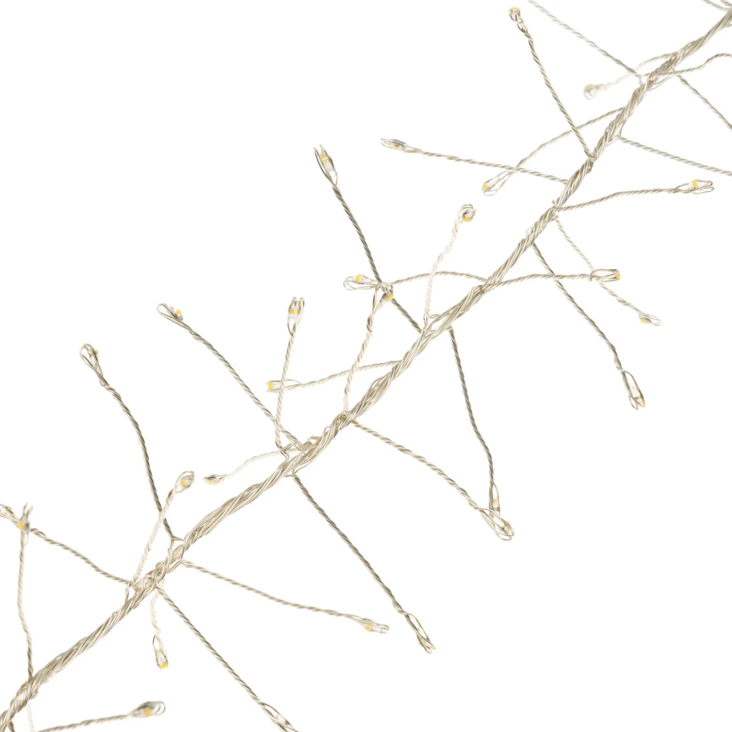 Festone di Luce argento 10 m, 800 microled bianco caldo e bianco freddo