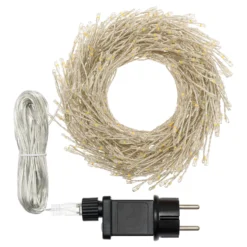 Festone di Luce argento 5 m, 1200 microled bianco caldo e bianco freddo