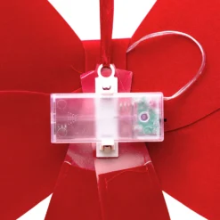 Fiocco Rosso effetto Velluto, h 60 cm, 24 MicroLED bianco caldo
