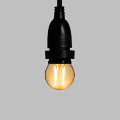 Lampadina da 2 Watt a globo Ø 45 mm a sospensione, 1 metro di cavo nero