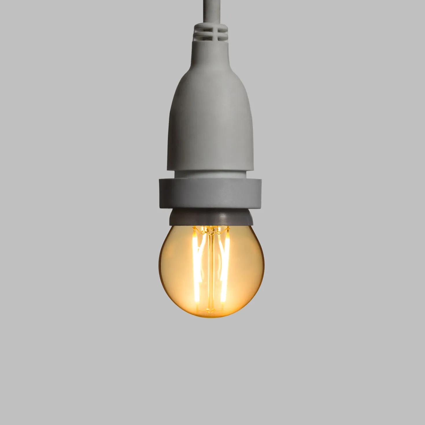 Lampadina da 2 Watt a globo Ø 45 mm a sospensione, 4 metri di cavo bianco
