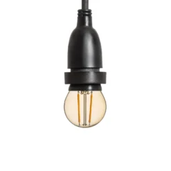 Lampadina da 2 Watt a globo Ø 45 mm a sospensione, 2 metri di cavo nero