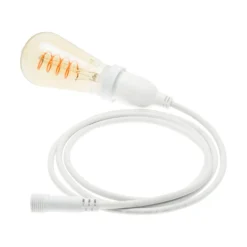 Lampadina da 4 Watt Edison Ø 64 mm a sospensione, led a spirale, 4 metri di cavo bianco