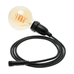 Lampadina da 4 Watt globo Ø 95 mm a sospensione, led a spirale, 3 metri di cavo nero