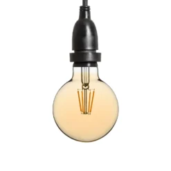Lampadina da 4 Watt globo Ø 95 mm a sospensione, 2 metri di cavo nero