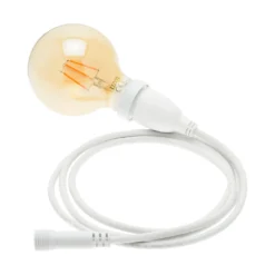 Lampadina da 4 Watt globo Ø 95 mm a sospensione, 3 metri di cavo bianco