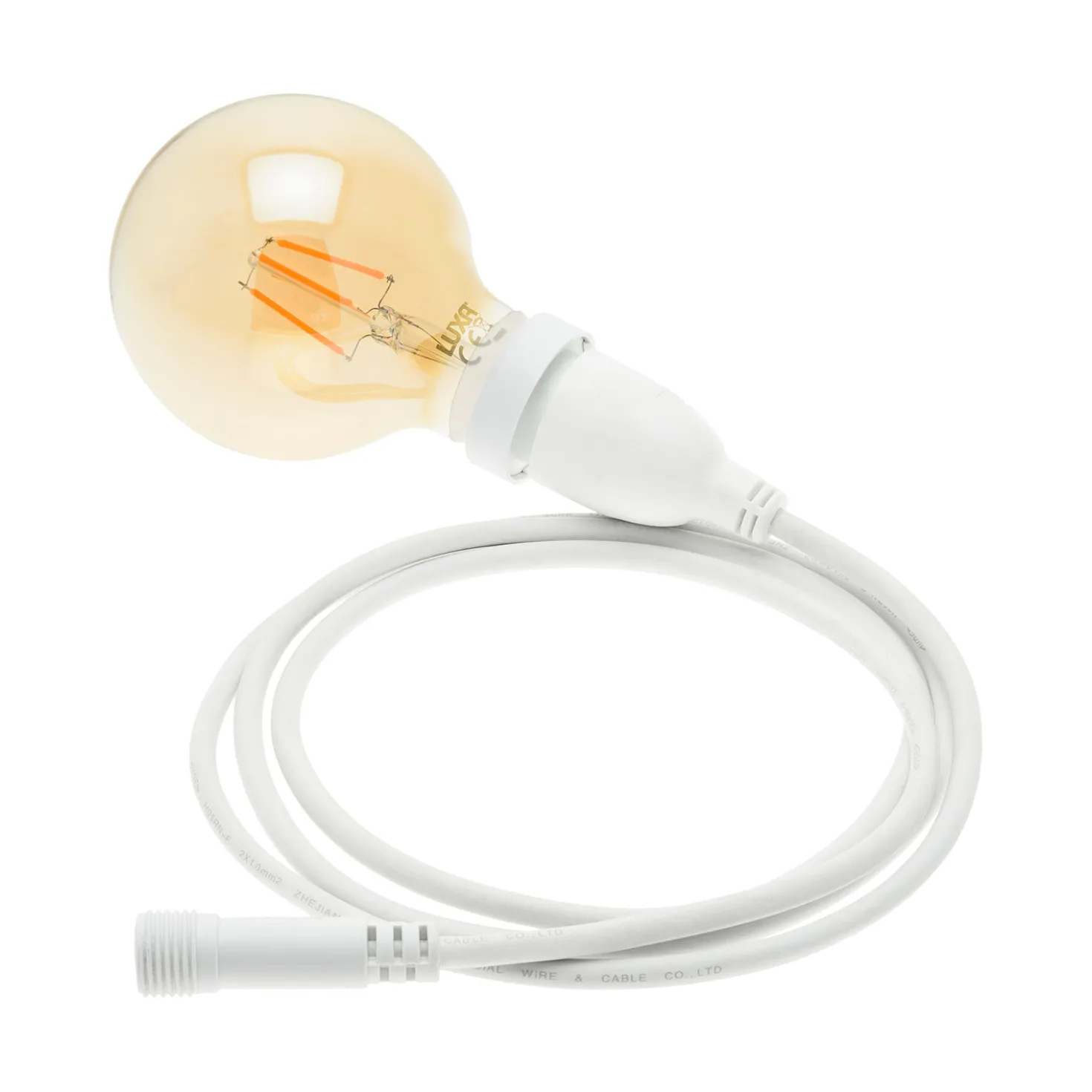 Lampadina da 4 Watt globo Ø 95 mm a sospensione, 3 metri di cavo bianco
