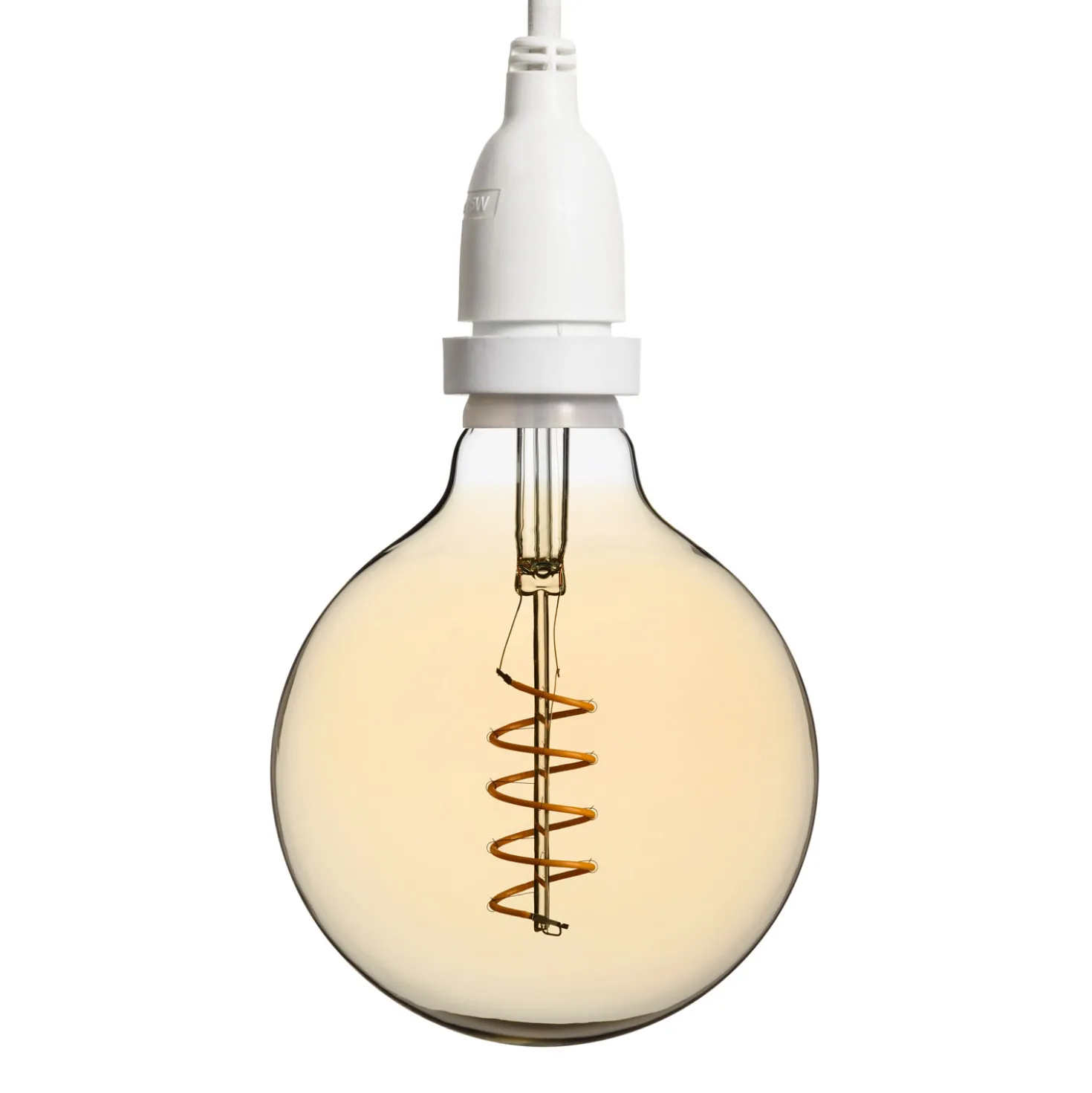 Lampadina da 4 Watt globo Ø 125 mm a sospensione, led a spirale, 2 metri di cavo bianco