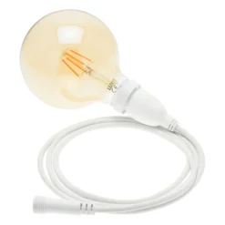 Lampadina da 4 Watt globo Ø 125 mm a sospensione, 4 metri di cavo bianco