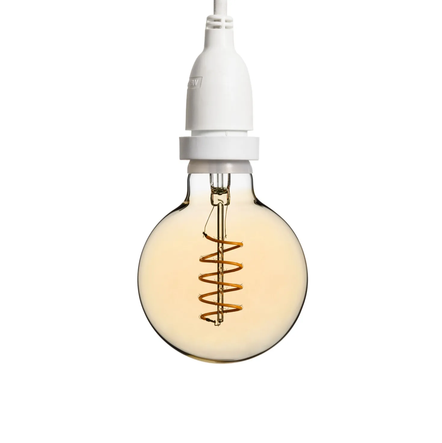 Lampadina da 4 Watt globo Ø 95 mm a sospensione, led a spirale, 4 metri di cavo bianco