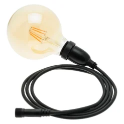 Lampadina da 4 Watt globo Ø 125 mm a sospensione, 4 metri di cavo nero