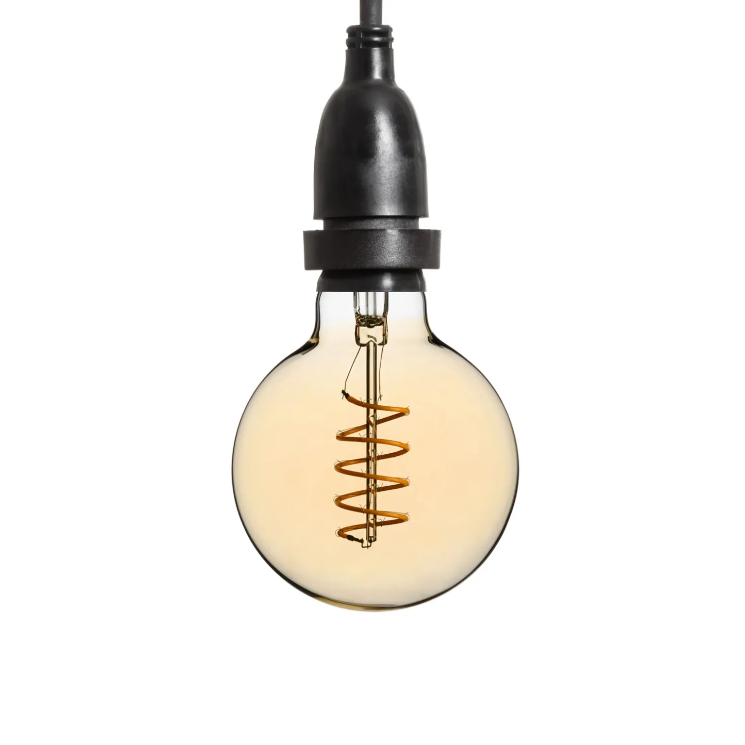 Lampadina da 4 Watt globo Ø 95 mm a sospensione, led a spirale, 1 metro di cavo nero