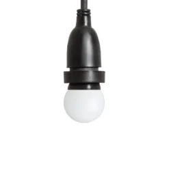 Lampadina da 1,2 Watt globo Ø 45 mm in plastica bianca a sospensione, 3 metri di cavo nero
