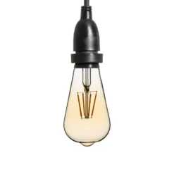 Lampadina led di 4 watt Edison Ø 64 mm a sospensione, dimmerabile, 3 m di cavo nero