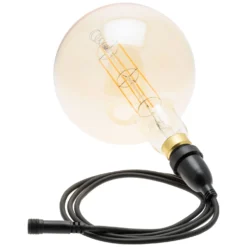 Lampadina led di 8 watt globo Ø 200 mm dimmerabile a sospensione, 2 m di cavo nero
