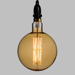 Lampadina led di 8 watt globo Ø 200 mm dimmerabile a sospensione, 1 m di cavo nero