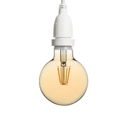 Lampadina led di 8 watt globo Ø 95 mm dimmerabile a sospensione, 4 m di cavo bianco
