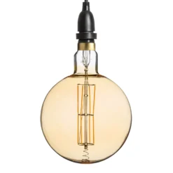 Lampadina led di 8 watt globo Ø 200 mm dimmerabile a sospensione, 3 m di cavo nero