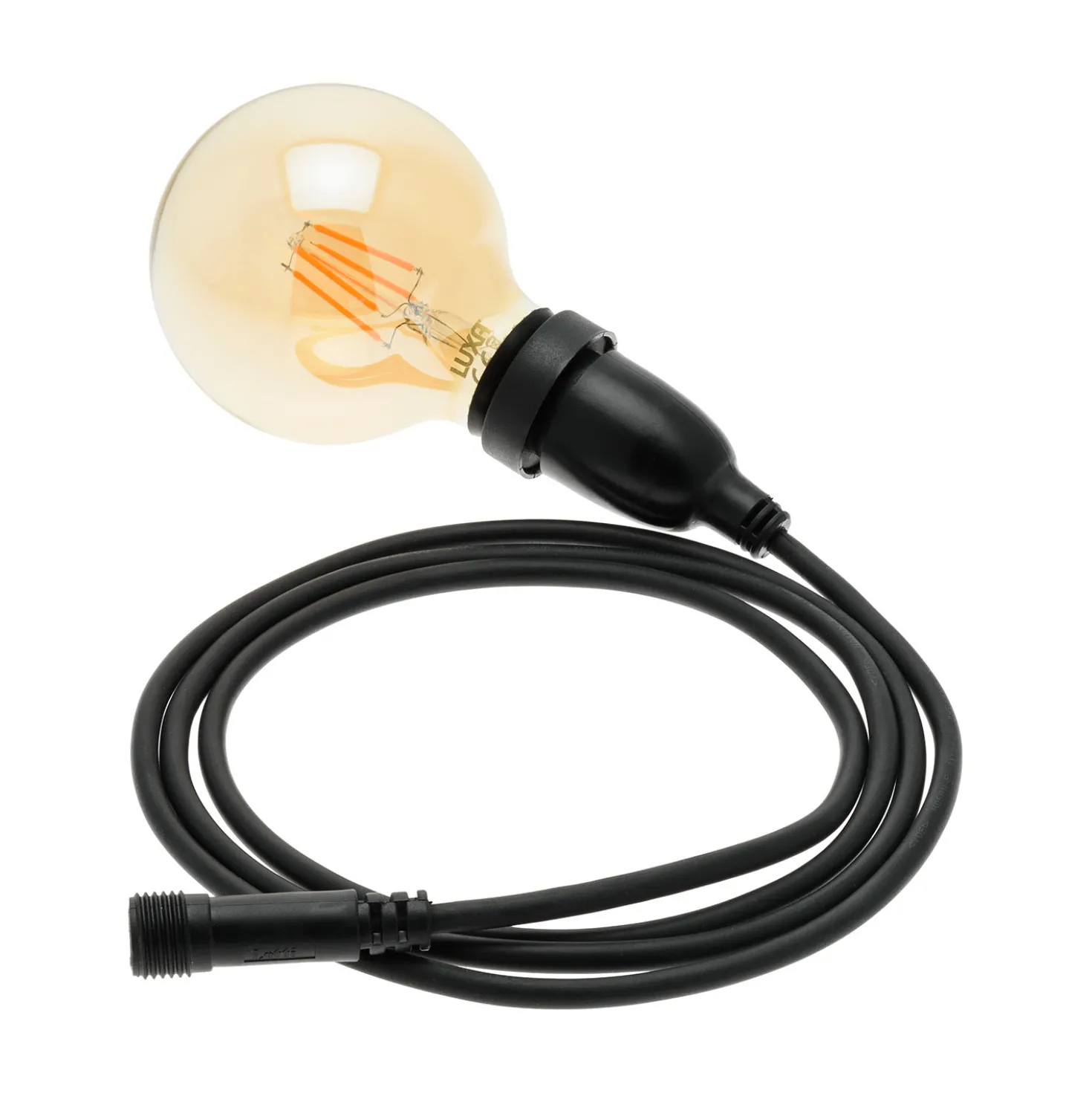 Lampadina led di 4 watt globo Ø 95 mm a sospensione, dimmerabile, 4 m di cavo nero