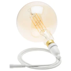Lampadina led di 8 watt globo Ø 200 mm dimmerabile a sospensione, 3 m di cavo bianco