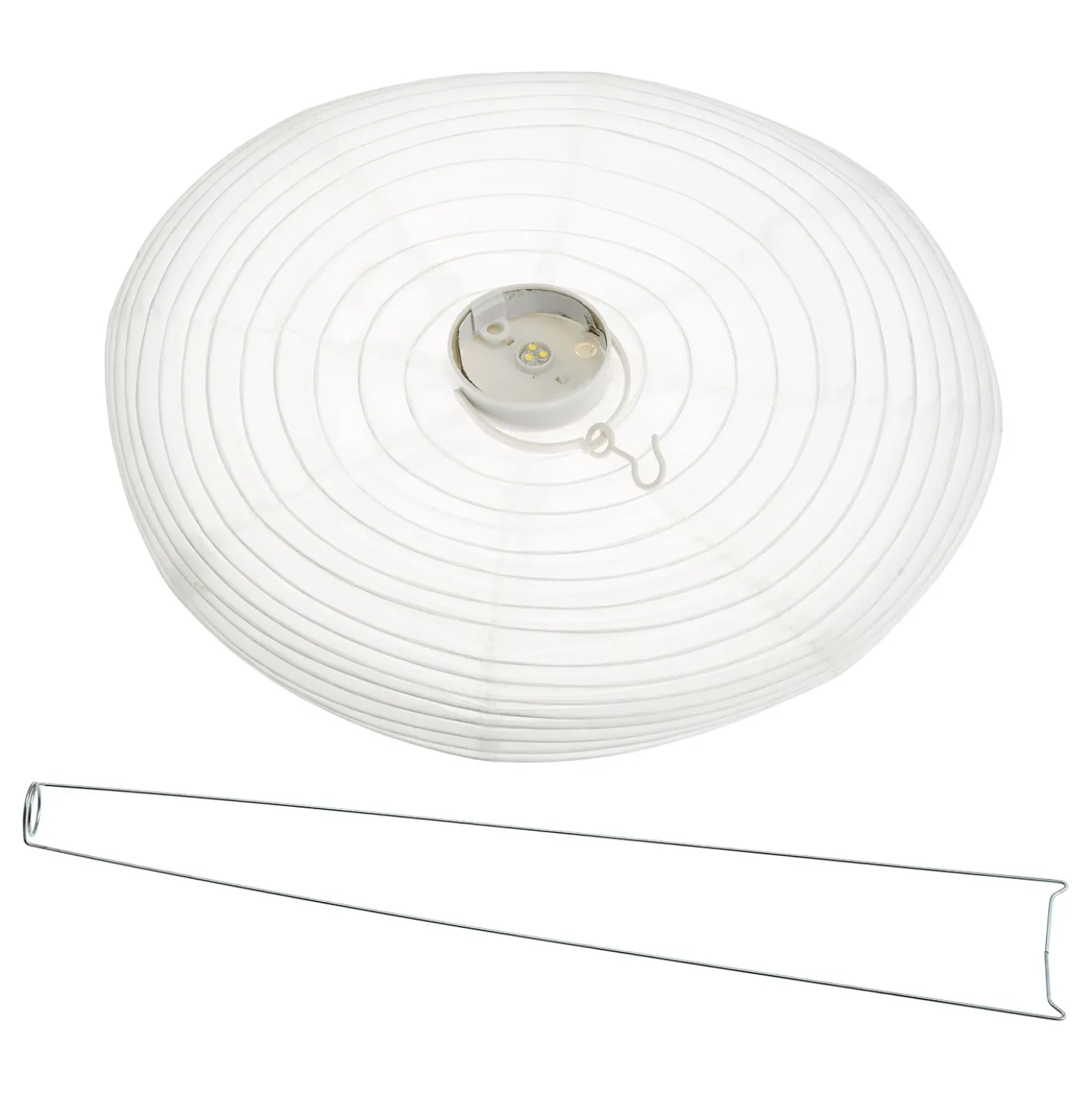 Lanterna luminosa in tessuto bianco Ø 40 cm, led bianco caldo