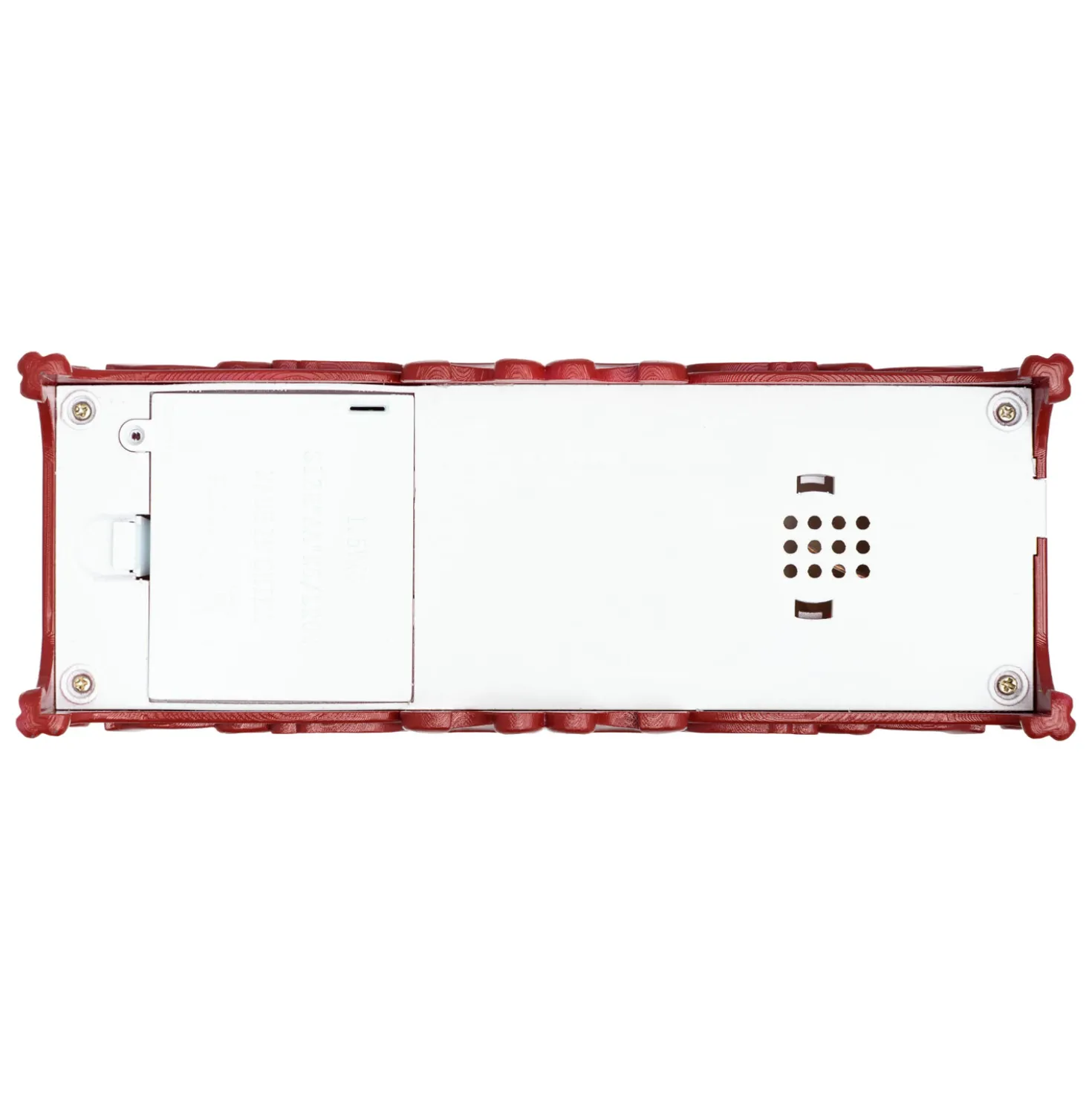 Lanterna natalizia a batteria rosso antico con nevicata glitter, h. 27 cm
