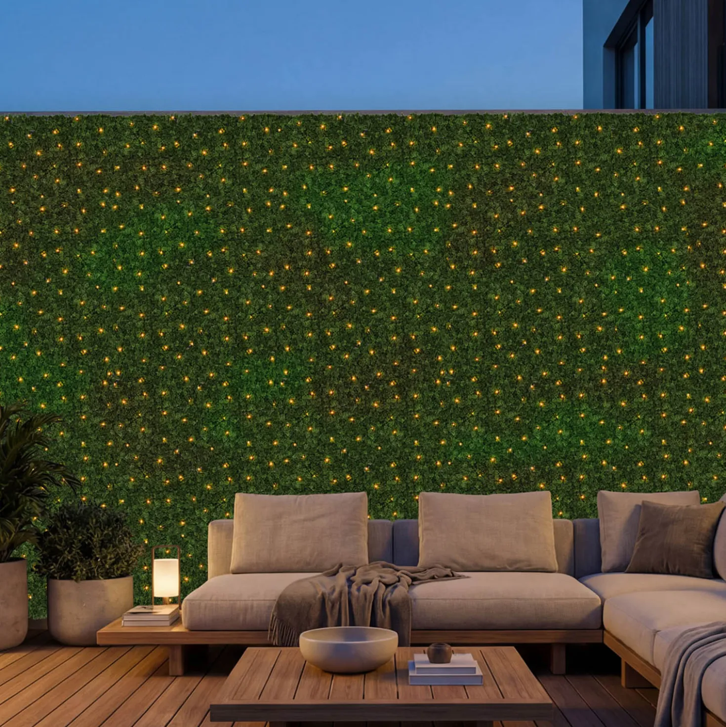 Pannello di Lichene artificiale verde bosco Green Wall Light, 16 maxiled Dual Color bianco caldo