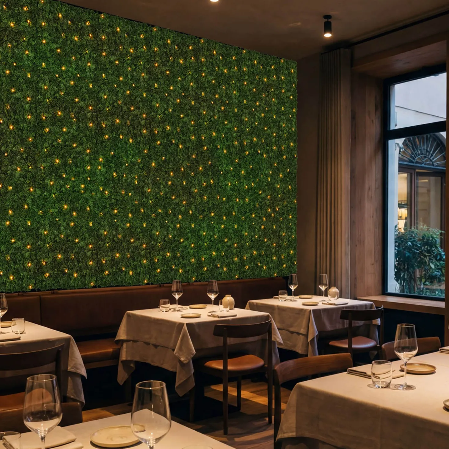 Pannello di Lichene artificiale verde bosco Green Wall Light, 16 maxiled Dual Color bianco caldo