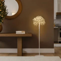 Piantana Ramo sfera RICCO bianco, h 115 cm, 384 microled bianco caldo, uso interno