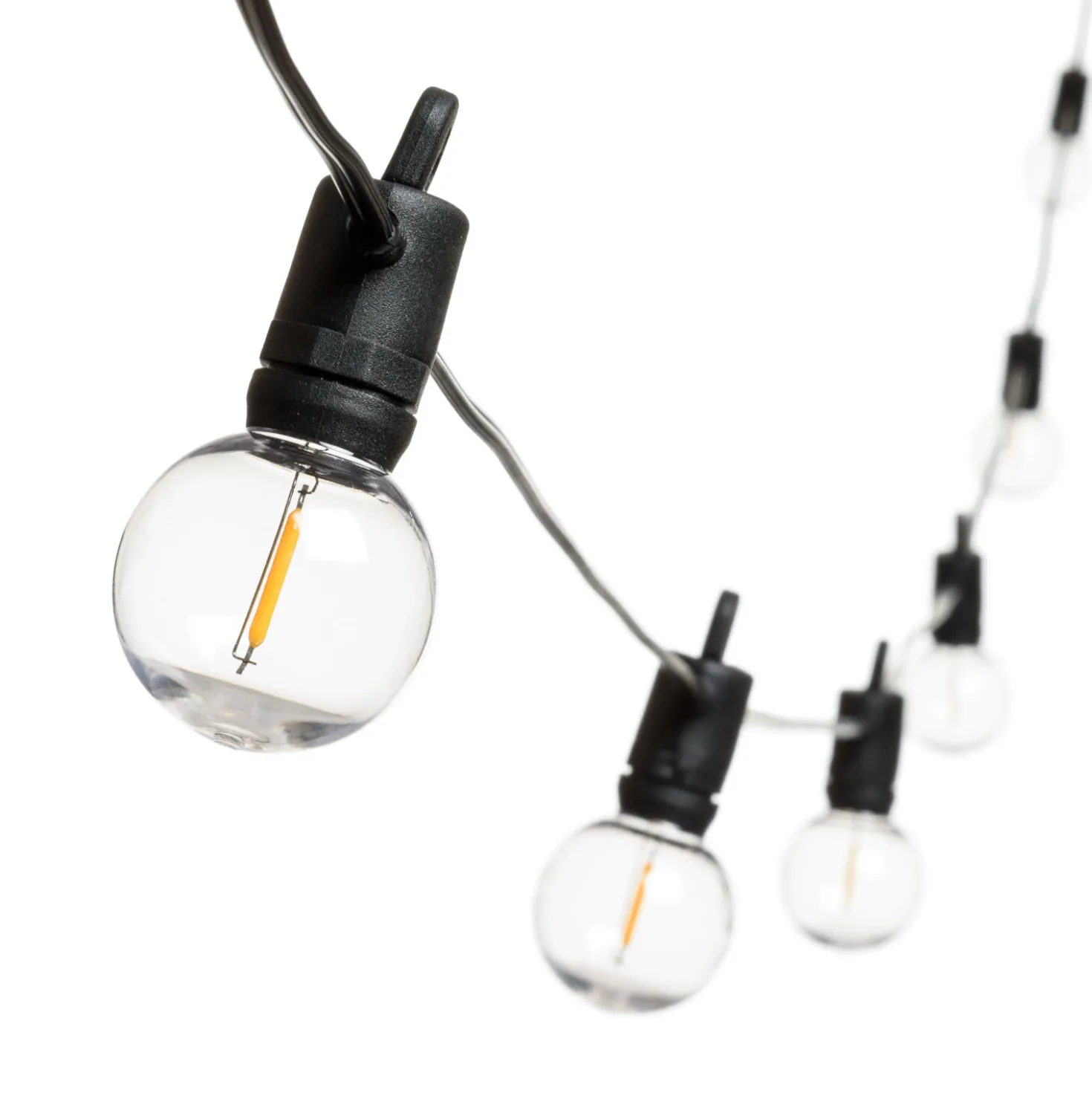 Prolunga Catena Party light 4 m, 10 lampadine trasparenti Ø 40 mm, led bianco caldo