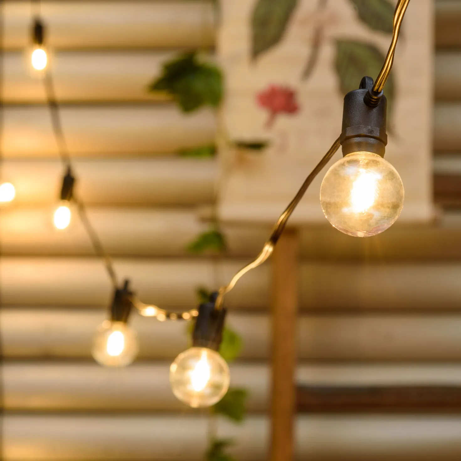 Prolunga Catena Party light 4 m, 10 lampadine trasparenti Ø 40 mm, led bianco caldo