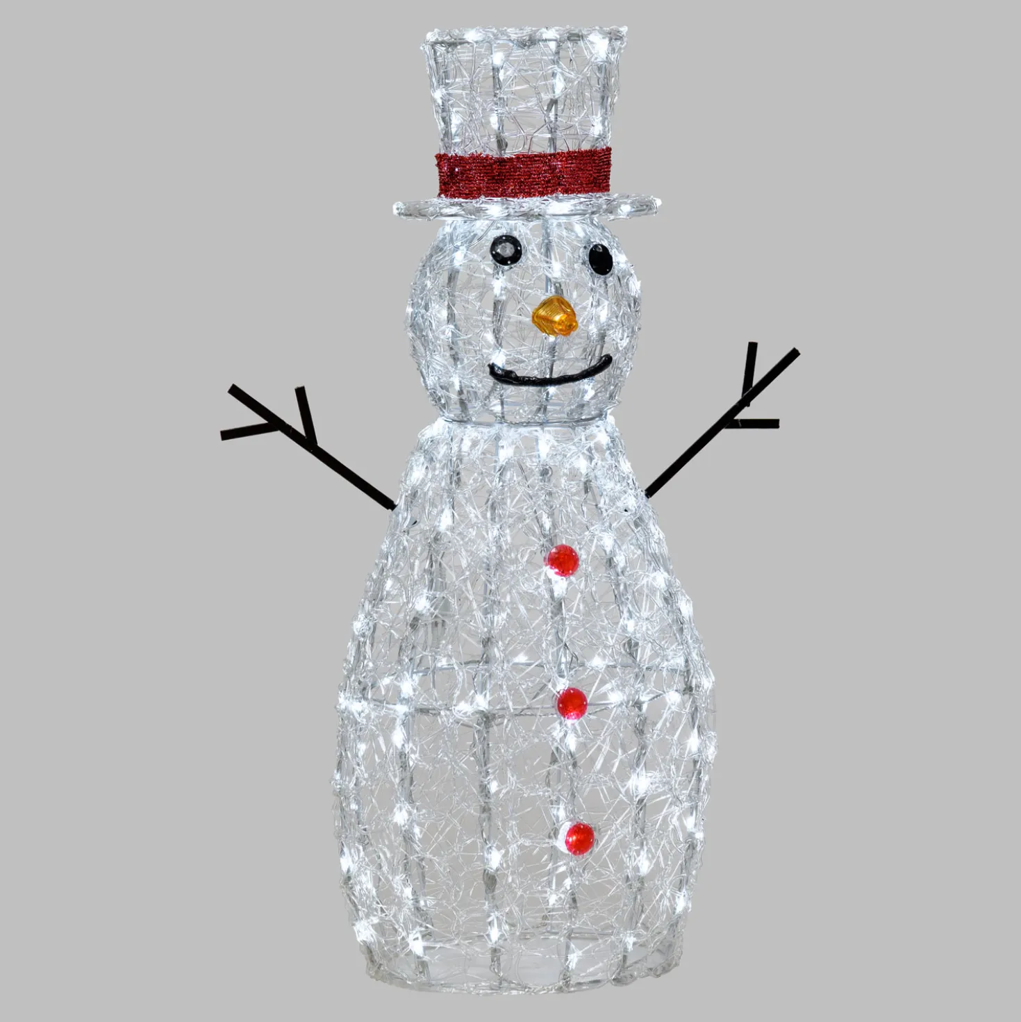Pupazzo di Neve a batteria, h. 90 cm, led bianco freddo