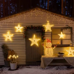 Pupazzo di Neve 3D White & Color, h 100 cm, Dual Color LED bianco caldo e freddo