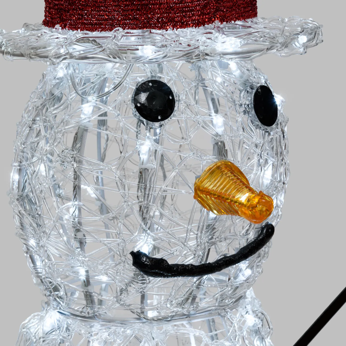 Pupazzo di neve in acrilico, h. 120 cm, led bianco freddo