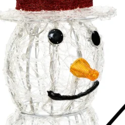 Pupazzo di neve in acrilico, h. 150 cm, led bianco freddo