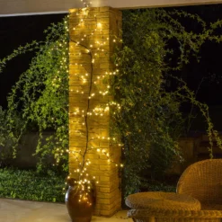 Ramo marrone 3 m, led bianco caldo