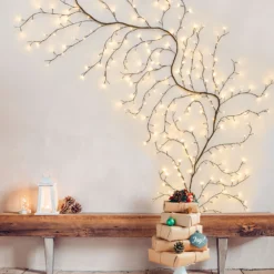 Ramo marrone 3 m, led bianco caldo