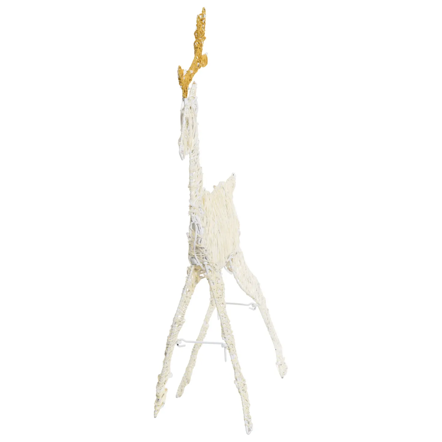 Renna 2D crema e marrone 72 cm, led bianco extra caldo