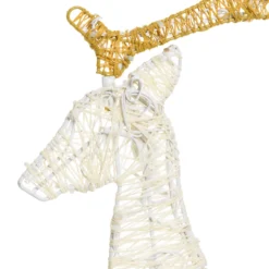 Renna 2D crema e marrone 72 cm, led bianco extra caldo