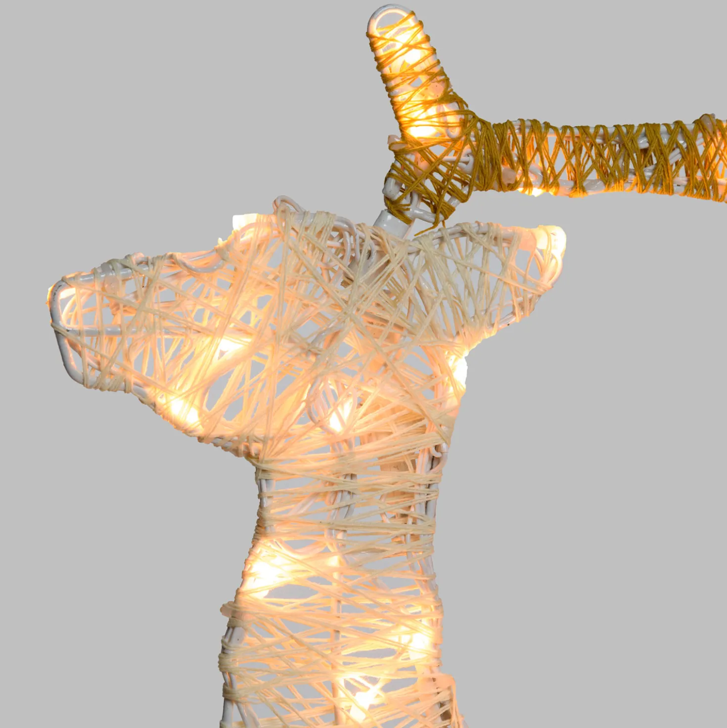 Renna 2D crema e marrone 67 cm, led bianco extra caldo