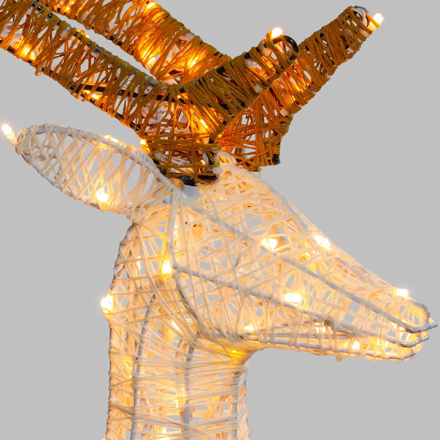 Renna 3D Light Cream & Brown, h 105 cm, 200 Dual LED bianco extra caldo e bianco freddo