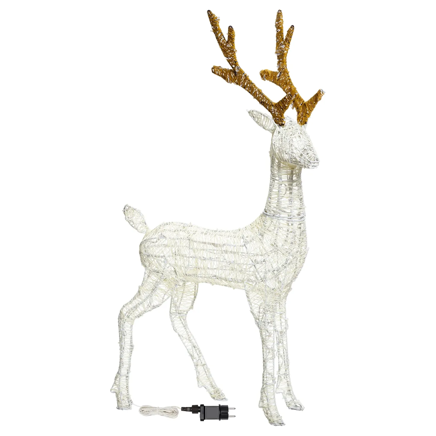 Renna 3D Light Cream & Brown, h 105 cm, 200 Dual LED bianco extra caldo e bianco freddo