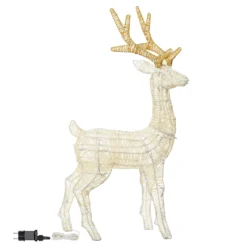 Renna 3D Light Cream & Brown, h 85 cm, 120 Dual LED bianco extra caldo e bianco freddo