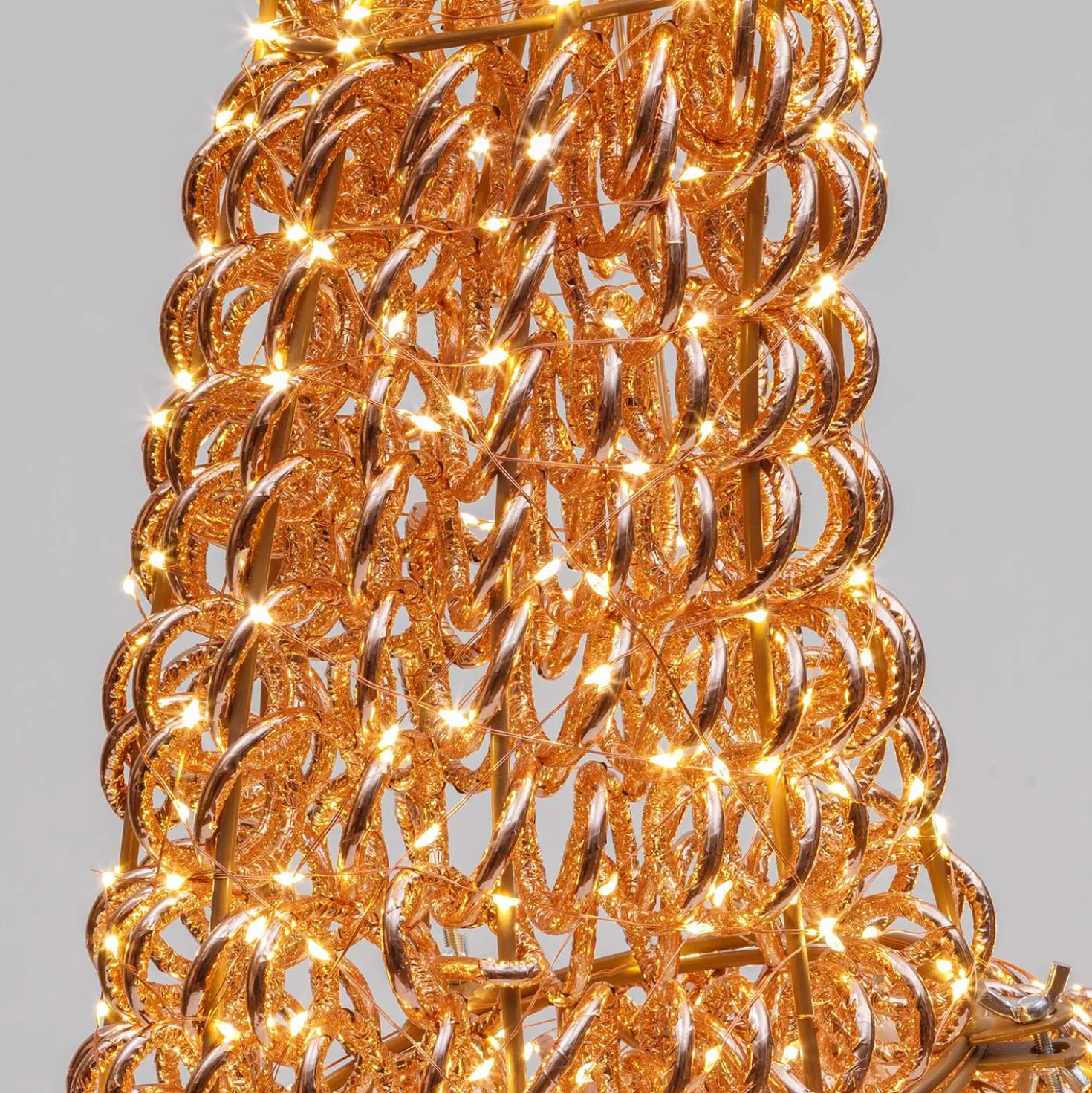 Renna 3D Rose Gold, filo a spirale, h 200 cm, 2400 microled bianco caldo
