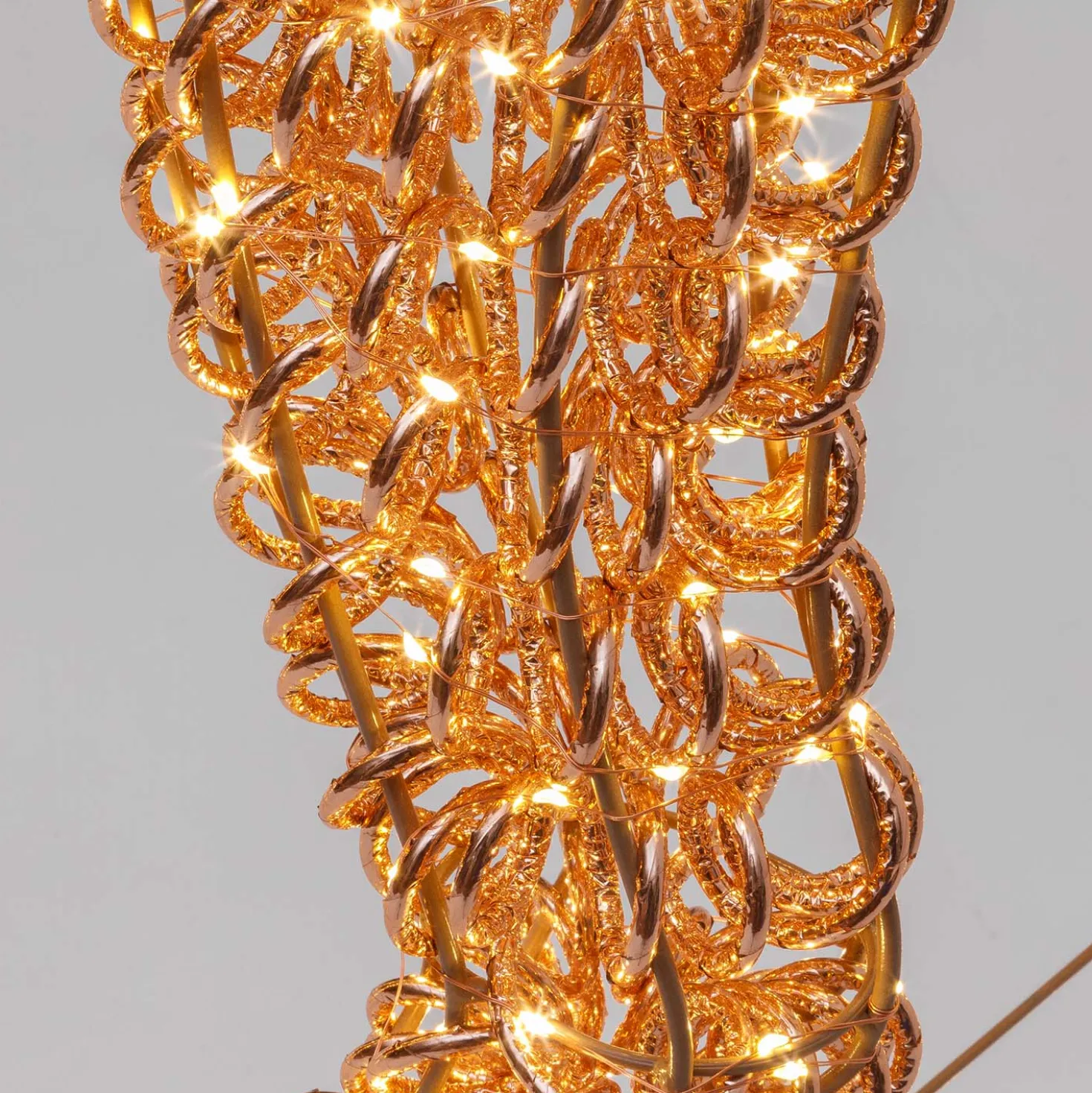 Renna 3D Rose Gold, filo a spirale, h 200 cm, 2400 microled bianco caldo