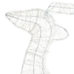Renna galoppante 2D, h 80 cm, gocce led bianco freddo