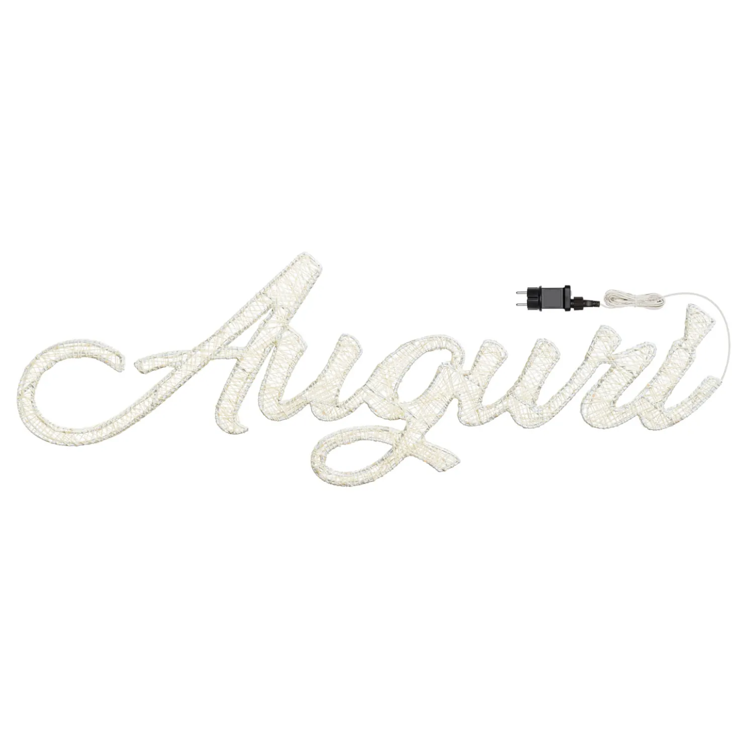 Scritta Auguri 3D Light Cream & Brown, h. 37 cm, 130 Led Bianco extra caldo