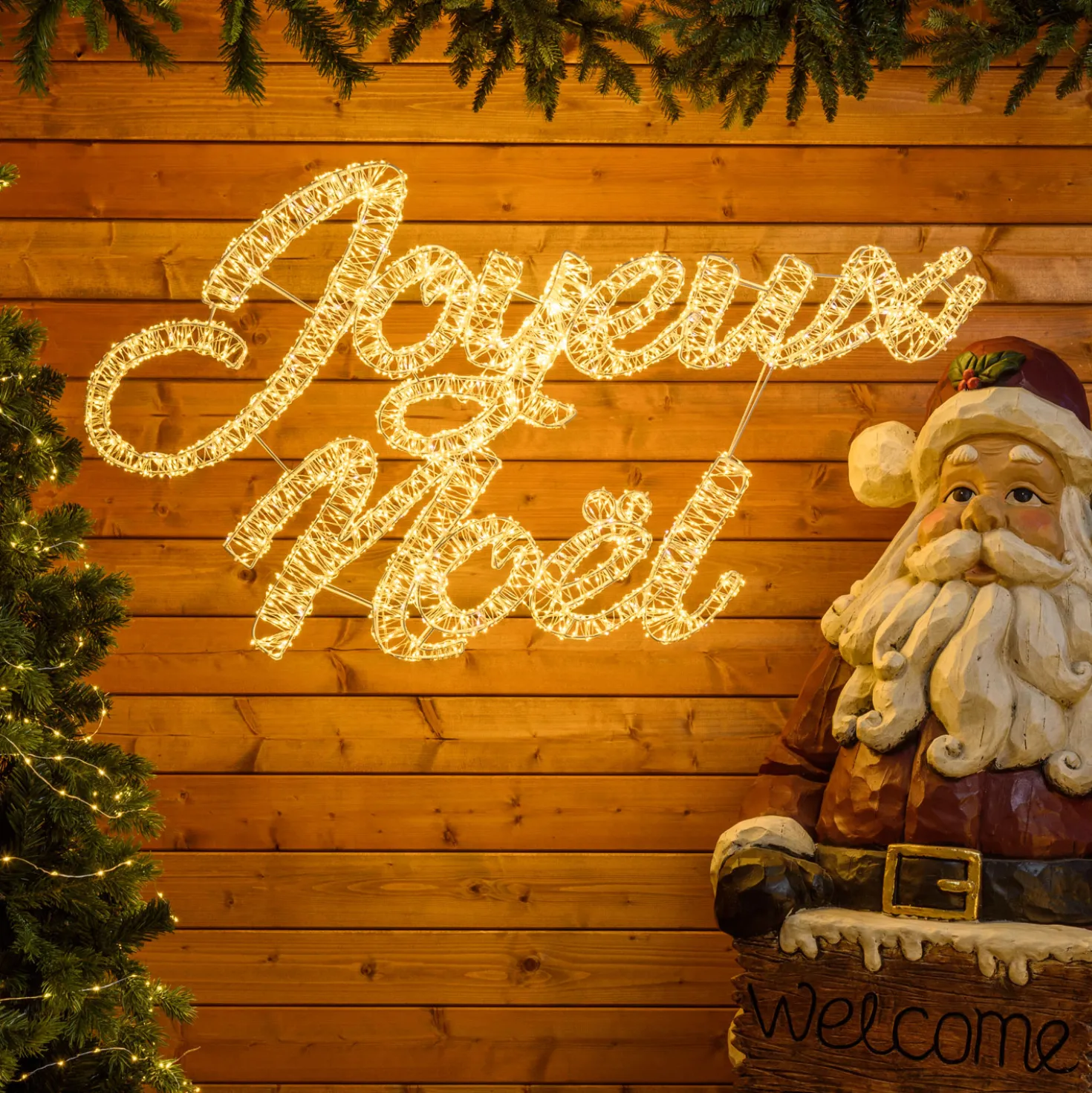 Scritta Joyeux Noel 3D, 115 x h. 65 cm, 3500 microled bianco caldo e freddo, uso esterno